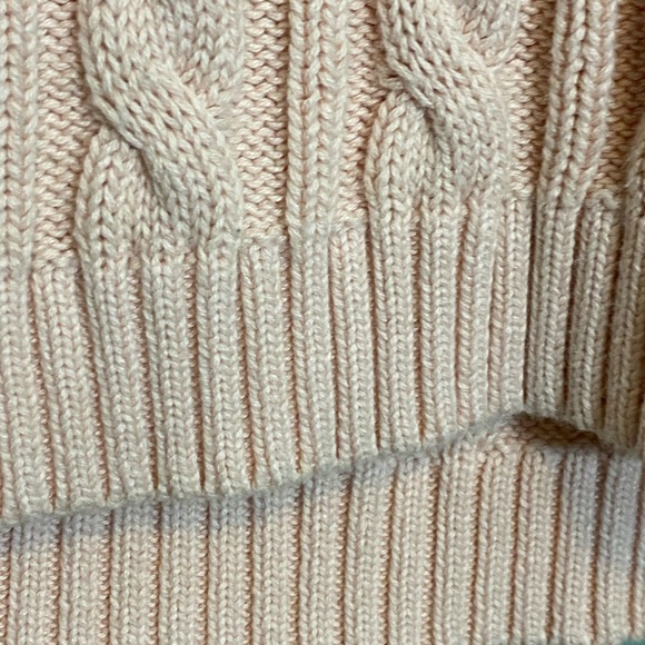 EUC LAUREN RALPH LAUREN CREAM/BLUSH CABLE KNOT SWEATER SIZE LARGE - Picture 6 of 12